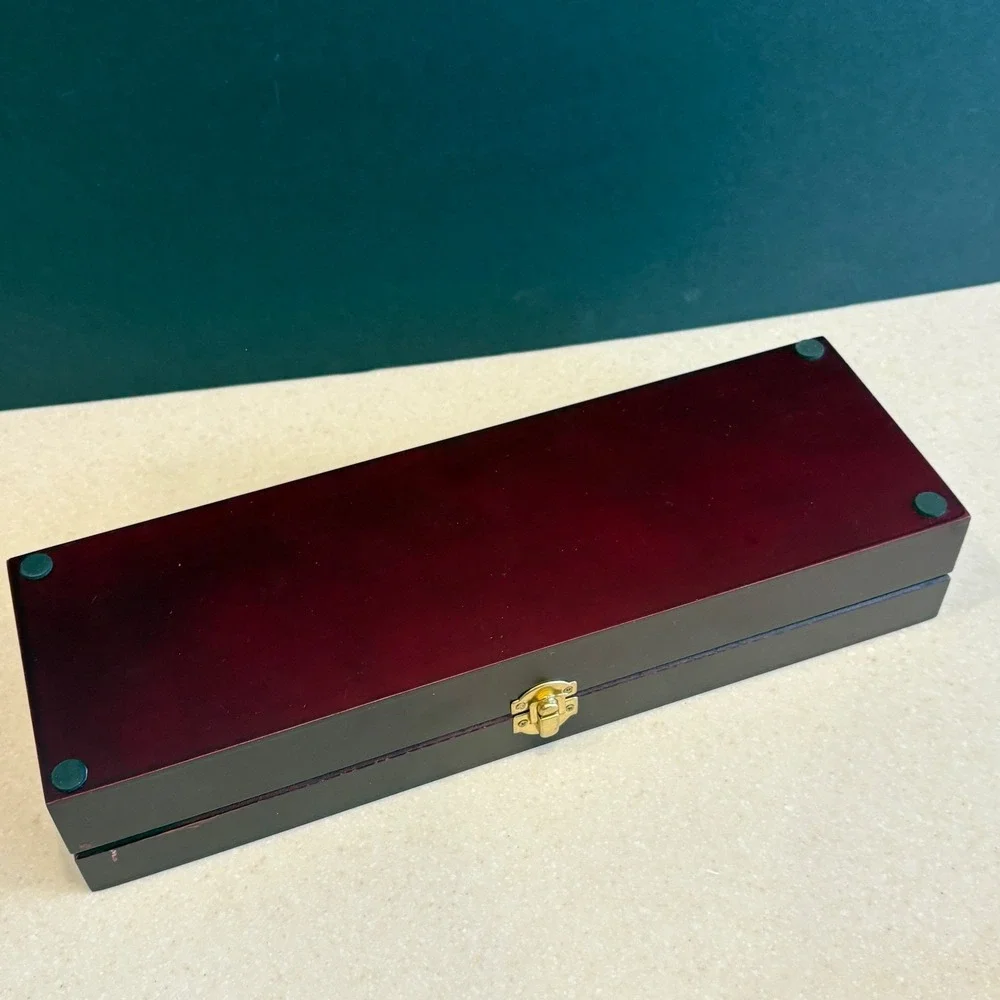 Hampton Silversmiths Stainless Steel Carving Knife‎ & Fork Set Wood Storage Box